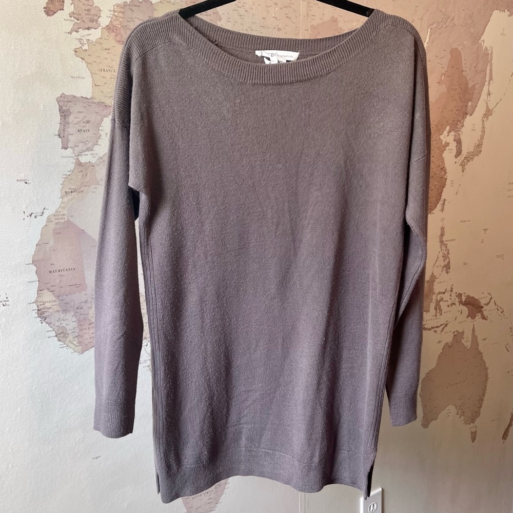 BCBGeneration Sweater Tunic in Purple/Grey size M/L